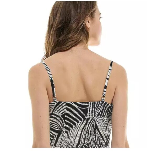 Lily Rose Abstract Geo Print Cold Shoulder Top Size XS Black & White NWT - Picture 2 of 7